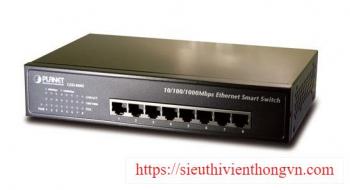 8-Port Smart 1000Base-T Copper Gigabit Ethernet Switch PLANET GSD-800S