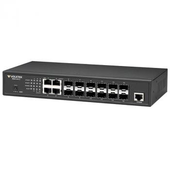 12 Port Gigabit Managed Fiber Switch VolkTek MEN-6412