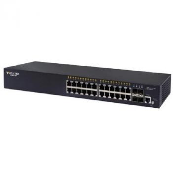 24 Port Gigabit PoE + 4 SFP Uplink L2 Switch VolkTek NSH-3428P