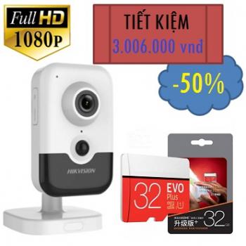 CAMERA HIKVISION IP 6MP H265/H265+ WIFI GIA ĐÌNH DS-2CD2463G0-IW TẶNG 01 THẺ NHỚ 32GB