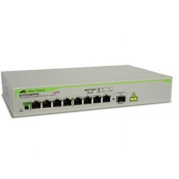 8-port 10/100TX Unmanaged PoE Switch ALLIED TELESIS AT-FS708/POE