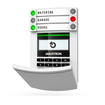 Bảng điều khiển có dây với đầu đọc từ, bàn phím và màn hình LCD JABLOTRON JA-114E