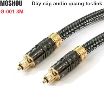 Cáp âm thanh quang toslink 5.1 Hi-End đầu mạ vàng cao cấp Moshou G001 3 mét