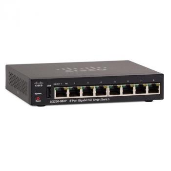 8-Port Gigabit PoE Smart Switch CISCO SG250-08HP-K9-EU