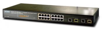 16-port 10/100Mbps + 2 Gigabit TP/SFP PoE Switch PLANET FGSW-1828PS
