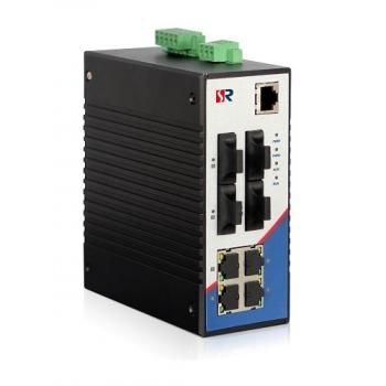 4-ports 10/100Baes-T(X)+4-ports 100Base-FX Industrial DIN-Rail Switch WINTOP YT-RS608-4F4T