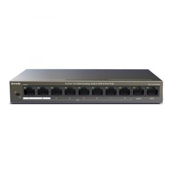 2-port 10/100Mbps + 8-port PoE Switch TENDA TEF1110P (63W)
