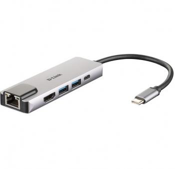 5-in-1 USB-C Hub with HDMI/Ethernet and Power Delivery D-Link DUB-M520