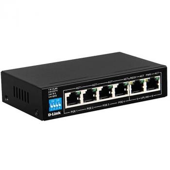 4-Port 10/100/1000Mbps PoE Switch D-Link DGS-F1006P