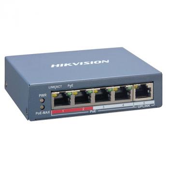 4-port 100Mbps Fast Ethernet Smart PoE Switch HIKVISION DS-3E1105P-EI