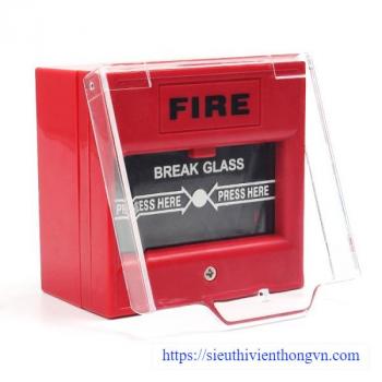 Nút ấn khẩn vuông bể kính có chụp bảo vệ HORING AH-0217