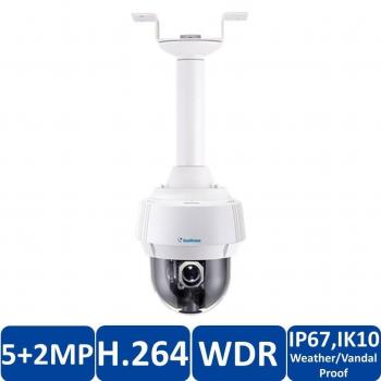 Geovision GV-PPTZ7300 2-in-1 Panoramic PTZ IP Security Camera - 5MP Fisheye, 2MP Speed Dome