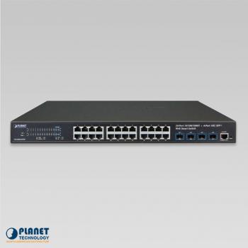 24-port 10/100/1000Mbps + 4-port 10G SFP + Web Smart Switch PLANET GS-2240-24T4X